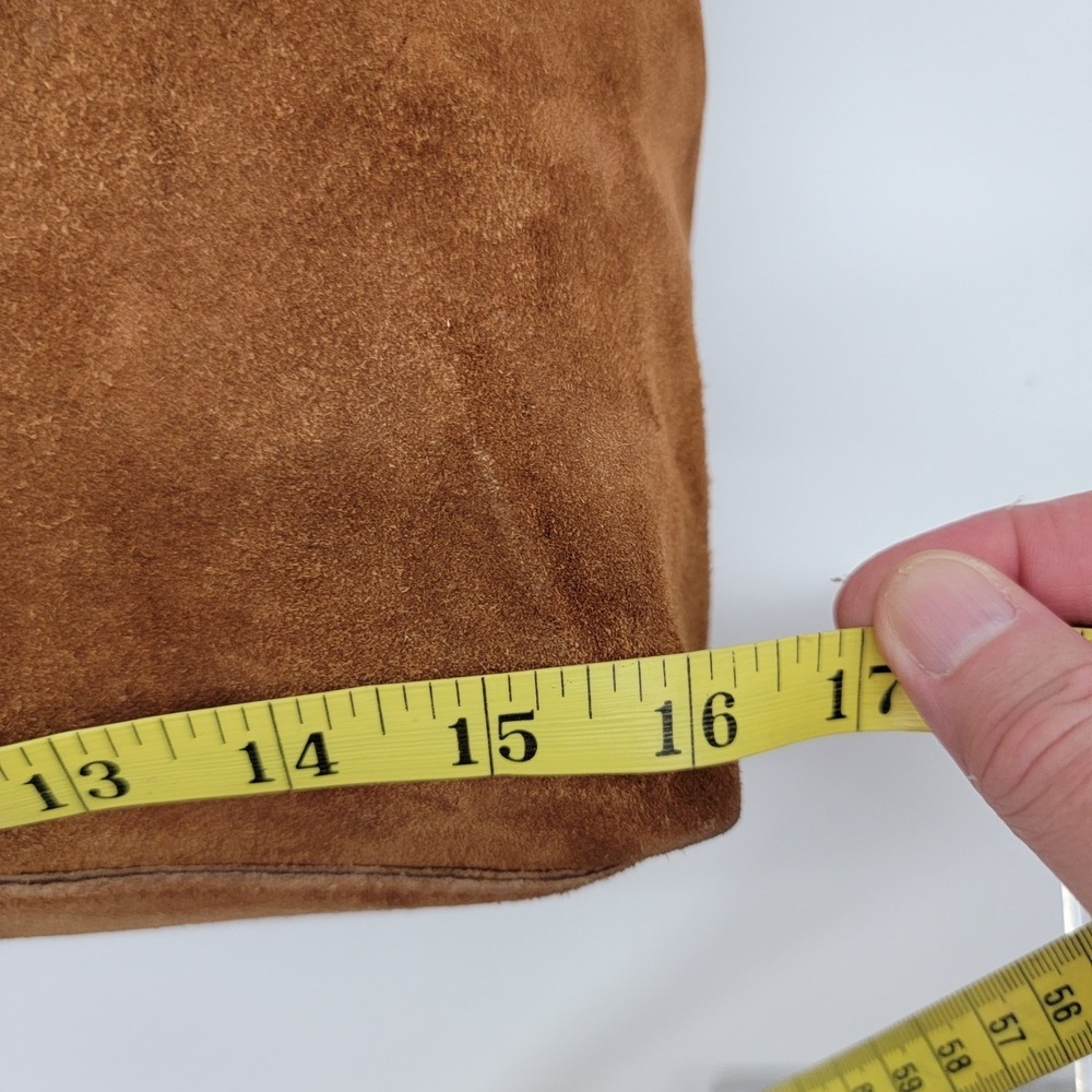 Haute Hippie Brown Suede Leather Tote Shoulder Bag Large Boho Shopper Purse - Picture 14 of 16